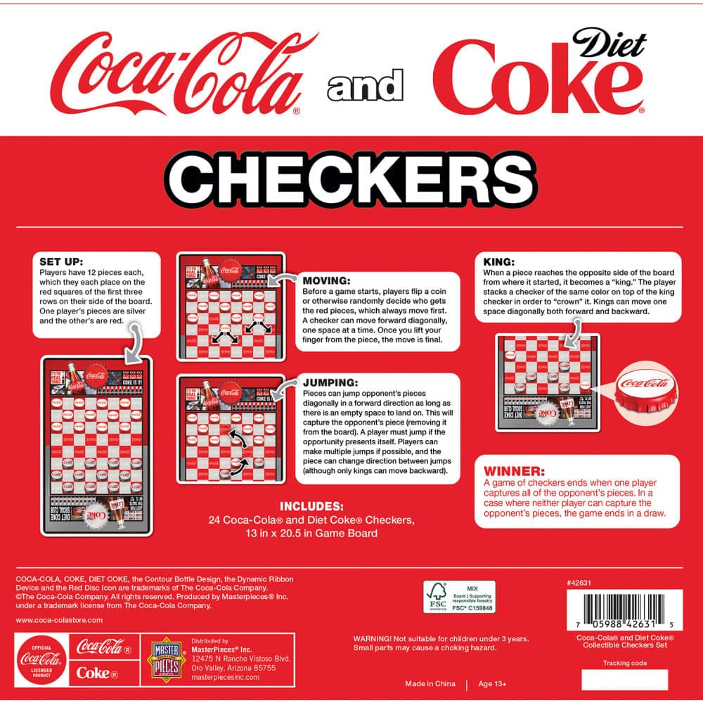 Coca-Cola and Diet Coke Checkers Board Game