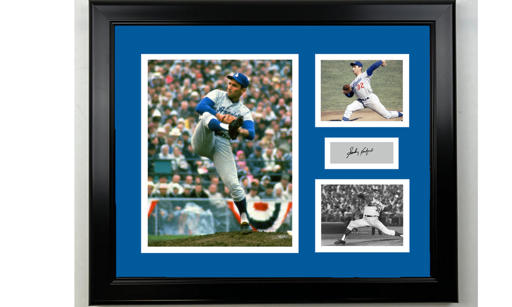 Framed Sandy Koufax Los Angeles Dodgers Facsimile Laser Engraved Signature Baseball 14x11 3 Photo Collage (ONLINE ORDER ONLY)