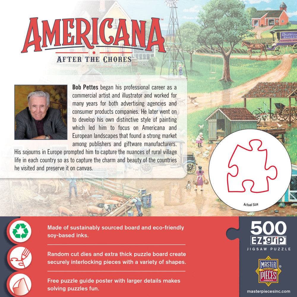 Americana - After the Chores 500 Piece EZ Grip Jigsaw Puzzle (ONLINE ORDER ONLY)