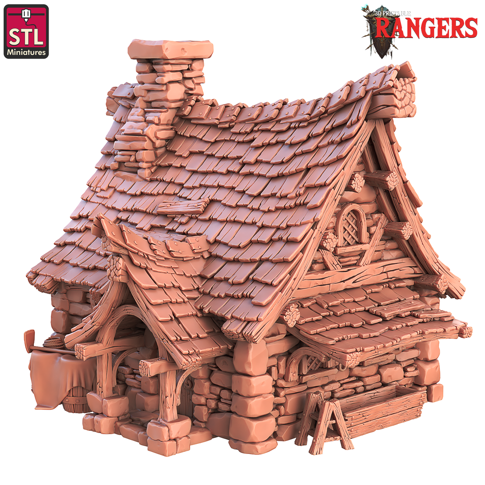 3D Printed STL Miniatures Rangers Small House Set Rangers  28 - 32mm War Gaming D&D (Online Only)
