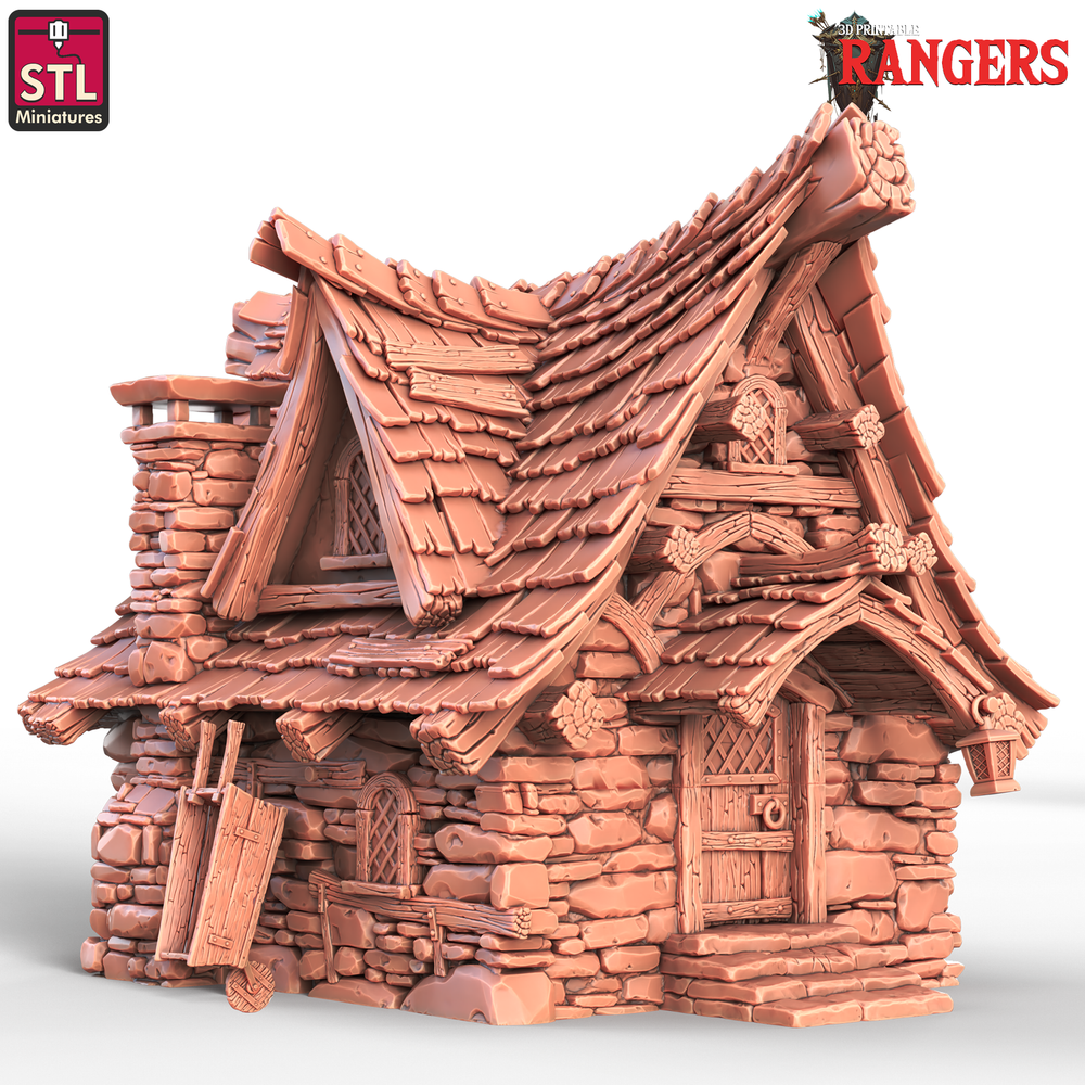 3D Printed STL Miniatures Rangers Small House Set Rangers  28 - 32mm War Gaming D&D (Online Only)