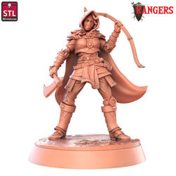 3D Printed STL Miniatures Human Female Ranger B Rangers 28 - 32mm War Gaming D&D (Online Only)