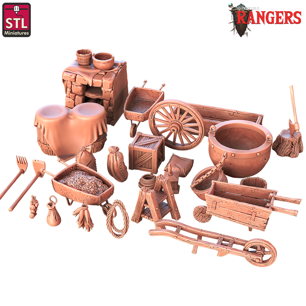 3D Printed STL Miniatures Rangers Single Props Rangers  28 - 32mm War Gaming D&D (Online Only)