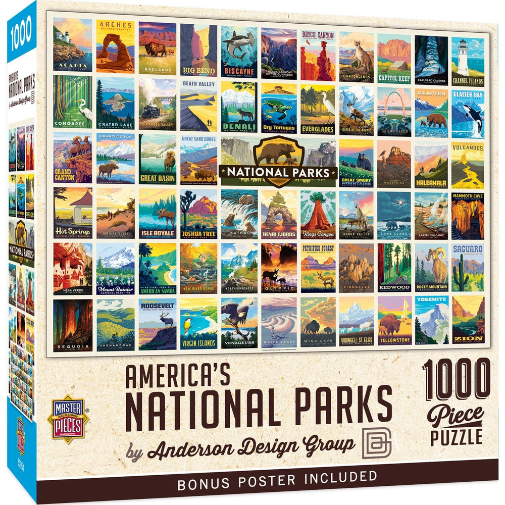 National Parks - Vintage Collage Poster Art 1000 Piece Jigsaw Puzzle (ONLINE ORDER ONLY)