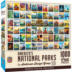 National Parks - Vintage Collage Poster Art 1000 Piece Jigsaw Puzzle (ONLINE ORDER ONLY)