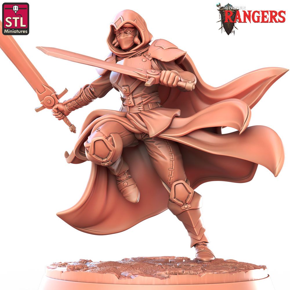 3D Printed STL Miniatures Elf Female Ranger A Rangers  28 - 32mm War Gaming D&D (Online Only)