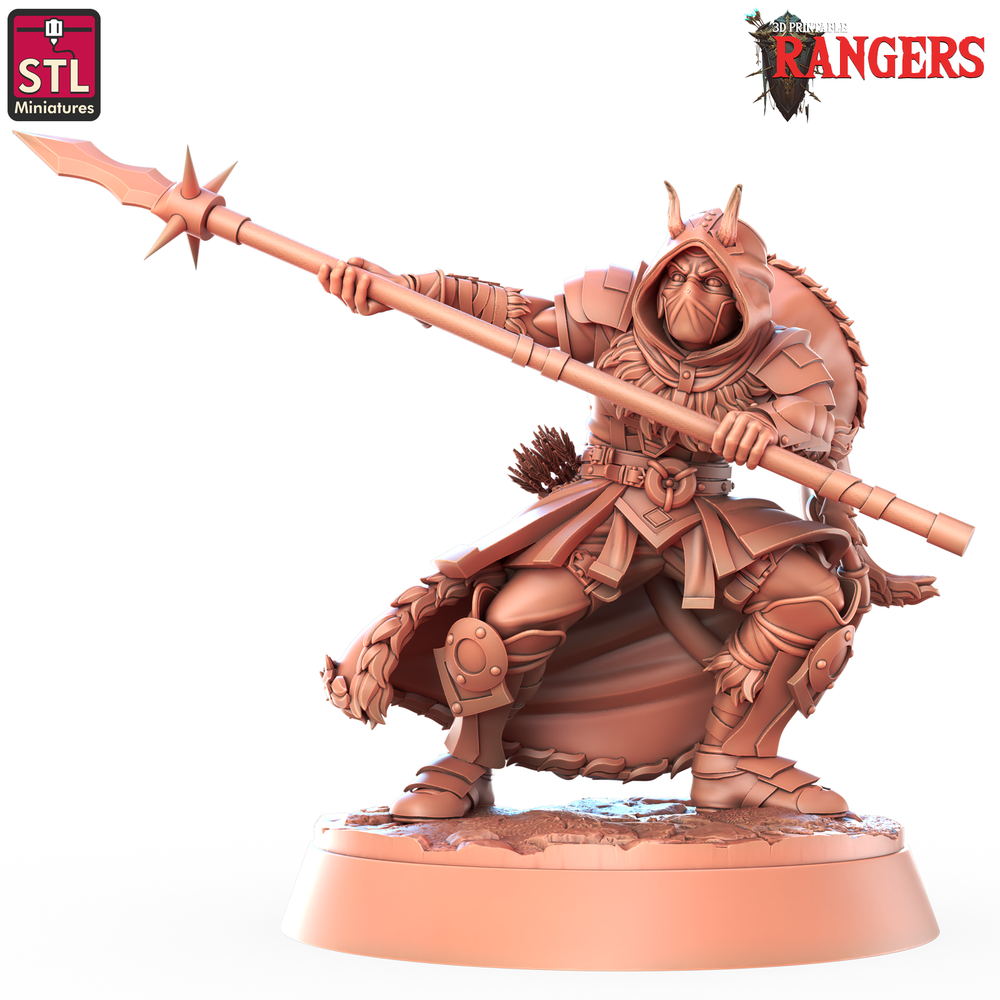 3D Printed STL Miniatures Tiefling Male Ranger Rangers 28 - 32mm War Gaming D&D (Online Only)