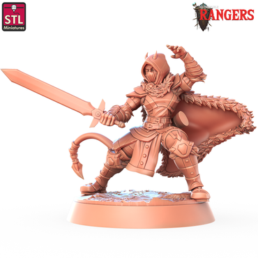3D Printed STL Miniatures Tiefling Female Ranger Rangers 28 - 32mm War Gaming D&D (Online Only)