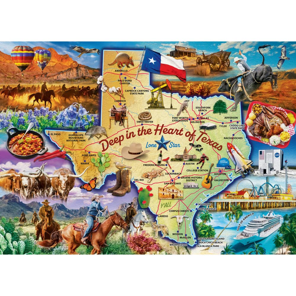 Texas - The Lone Star State 1000 Piece Jigsaw Puzzle (ONLINE ORDER ONLY)