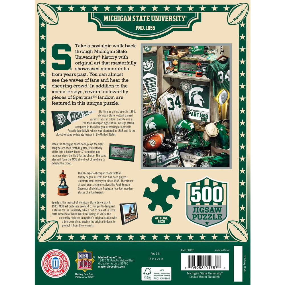 Michigan State Spartans - Locker Room 500 Piece Jigsaw Puzzle (ONLINE ORDER ONLY)