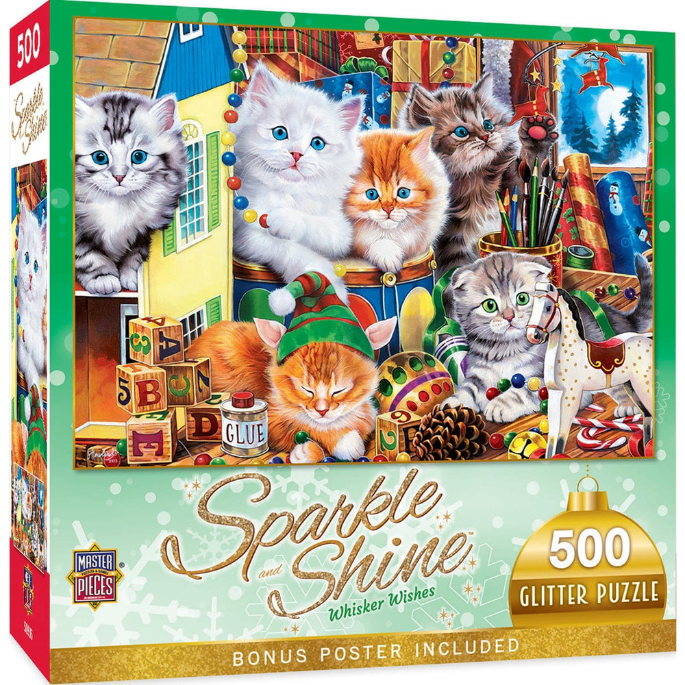 Sparkle & Shine - Whisker Wishes 500 Piece Glitter Jigsaw Puzzle (ONLINE ORDER ONLY)