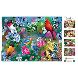 Audubon - Songbird Collage 300 Piece EZ Grip Jigsaw Puzzle
