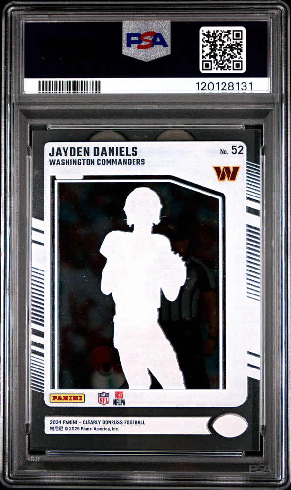 Graded 2024 Panini Clearly Donruss Jayden Daniels #52 Rookie RC Football Card PSA 10 Gem Mint (ONLINE ORDER ONLY)