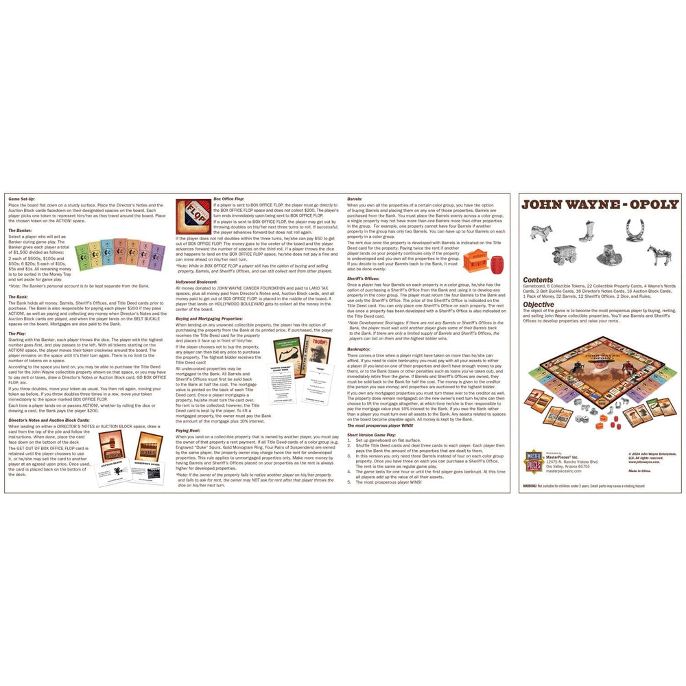 John Wayne Opoly (ONLINE ORDER ONLY)