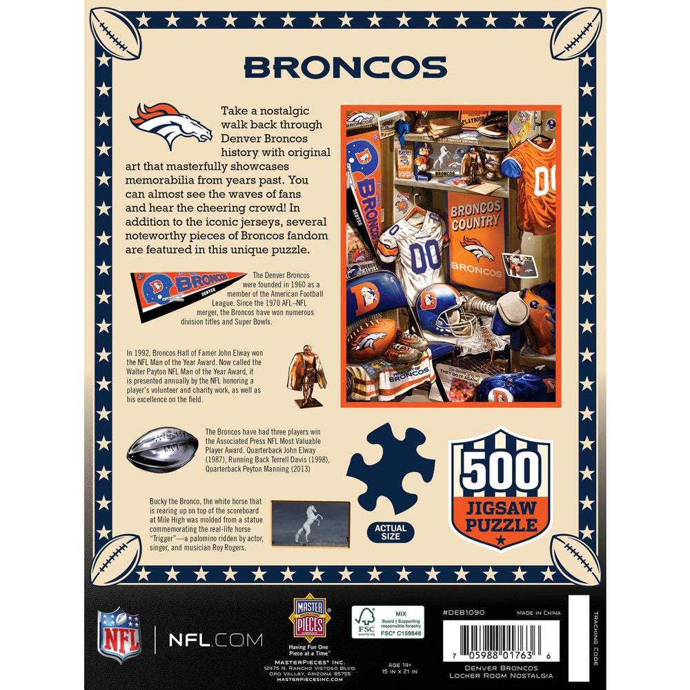 Denver Broncos - Locker Room 500 Piece Jigsaw Puzzle (ONLINE ORDER ONLY)