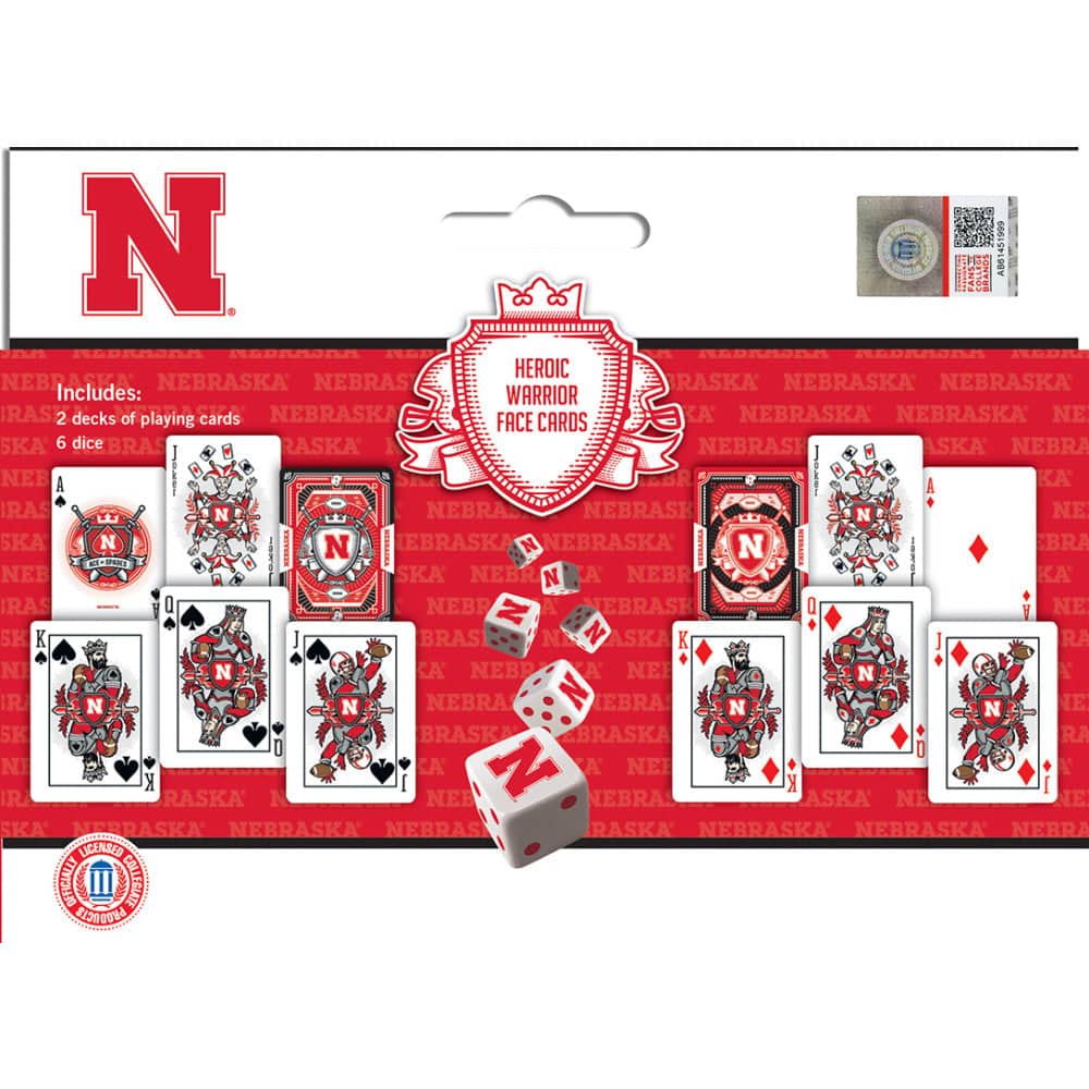 Nebraska Cornhuskers - 2-Pack Playing Cards & Dice Set