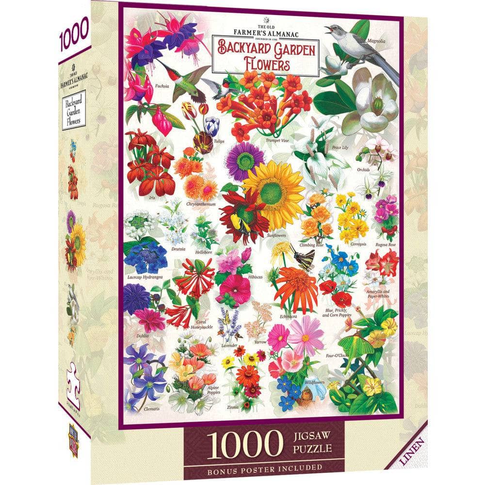 Farmer's Almanac - Backyard Garden Flowers 1000 Piece Jigsaw Puzzle (ONLINE ORDER ONLY)