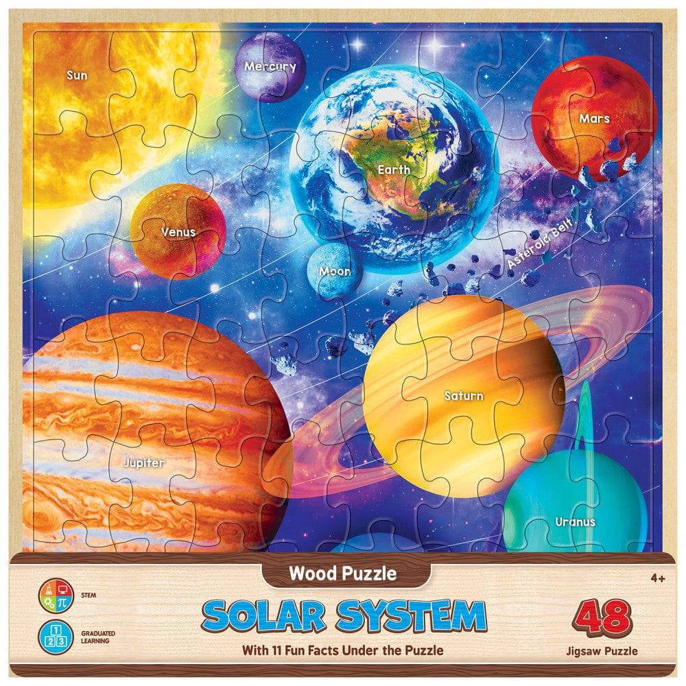 Wood Fun Facts - Solar System 48 Piece Wood Jigsaw Puzzle (ONLINE ORDER ONLY)