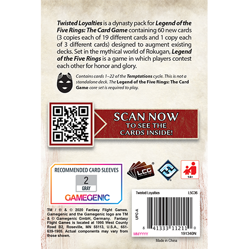 Legend of the Five Rings LCG: Twisted Loyalties (ONLINE ORDER ONLY)