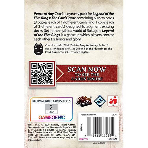 Legend of the Five Rings LCG: Peace at Any Cost (ONLINE ORDER ONLY)
