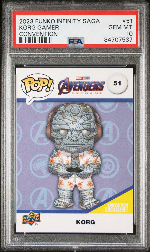 2023 UPPER DECK FUNKO POP MARVEL  KORG GAMER CONVENTION #51  PSA 10 (Online Order Only)