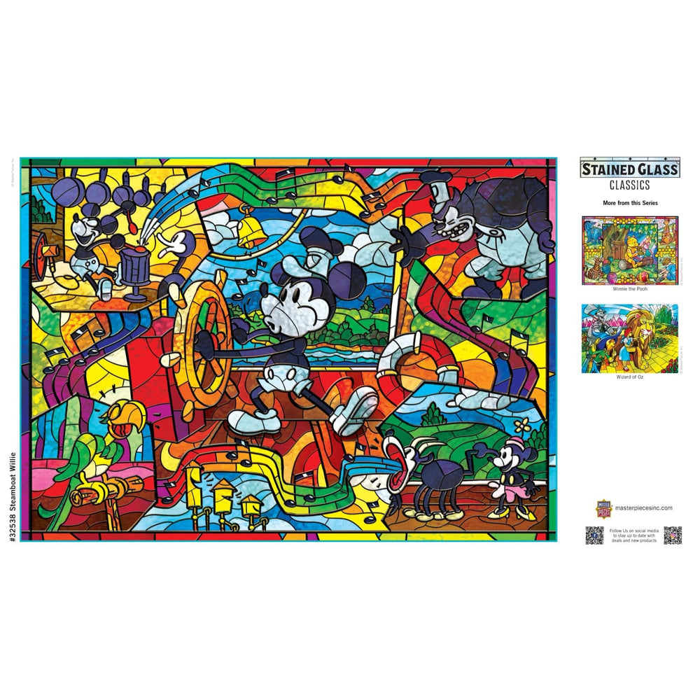 Stained Glass - Steamboat Willie 500 Piece Jigsaw Puzzle (ONLINE ORDER ONLY)