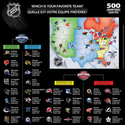 NHL - League Map 500 Piece Jigsaw Puzzle (ONLINE ORDER ONLY)