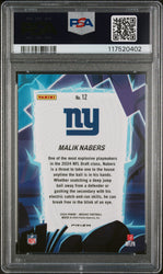 Graded 2024 Panini Mosaic Malik Nabers #12 Storm Silver Rookie RC Football Card PSA 10 Gem Mint (ONLINE ORDER ONLY)