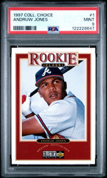 Graded 1997 Upper Deck Collectors Choice Andruw Jones #1 Rookie RC Baseball Card PSA 9 Mint (ONLINE ORDER ONLY)