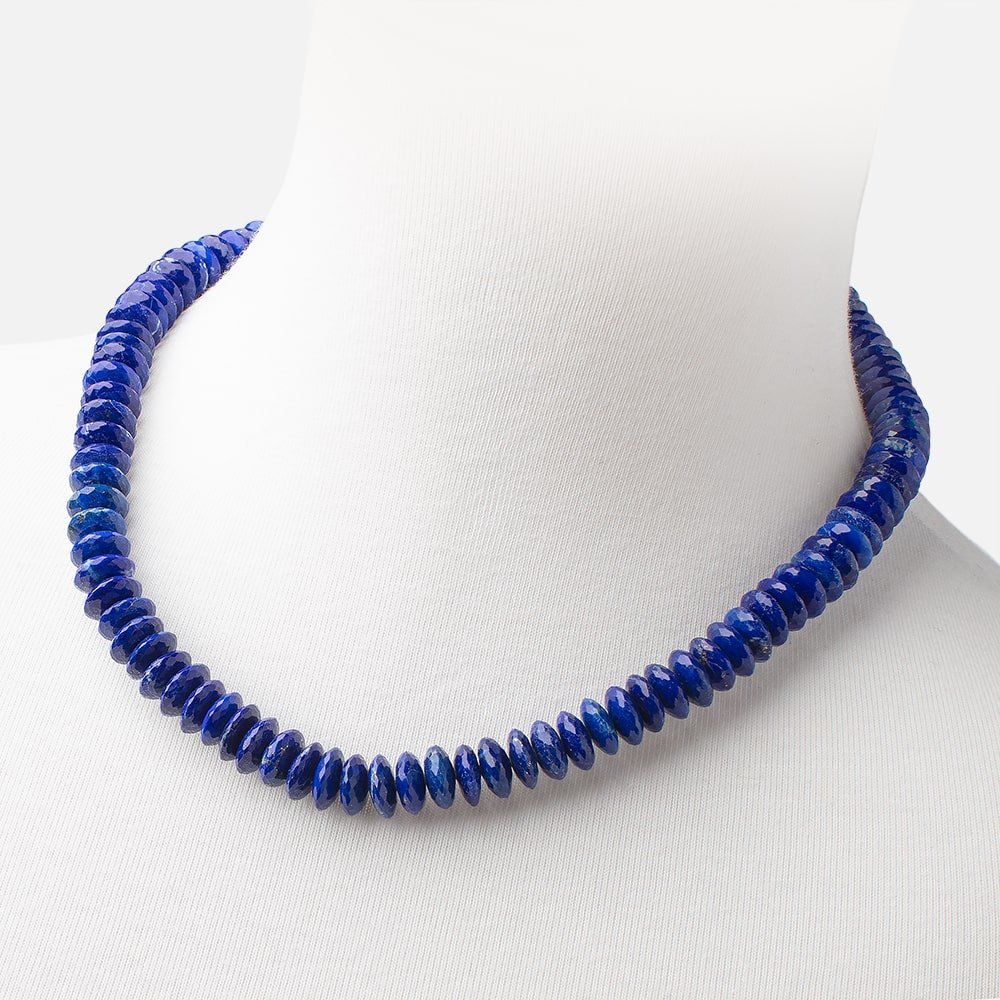 Lapis Lazuli German Faceted Rondelle Necklace with a 14kt Gold Clasp AAA (ONLINE ORDER ONLY)