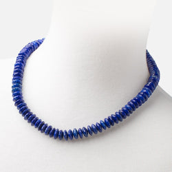 Lapis Lazuli German Faceted Rondelle Necklace with a 14kt Gold Clasp AAA (ONLINE ORDER ONLY)
