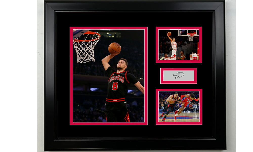 Framed Zach LaVine Chicago Bulls Facsimile Laser Engraved Signature Basketball 14x11 3 Photo Collage (ONLINE ORDER ONLY)