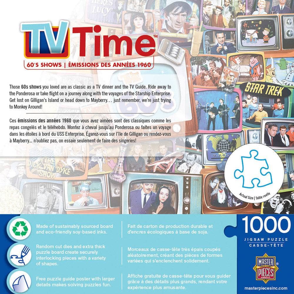 TV Time - 60's Shows 1000 Piece Jigsaw Puzzle (ONLINE ORDER ONLY)