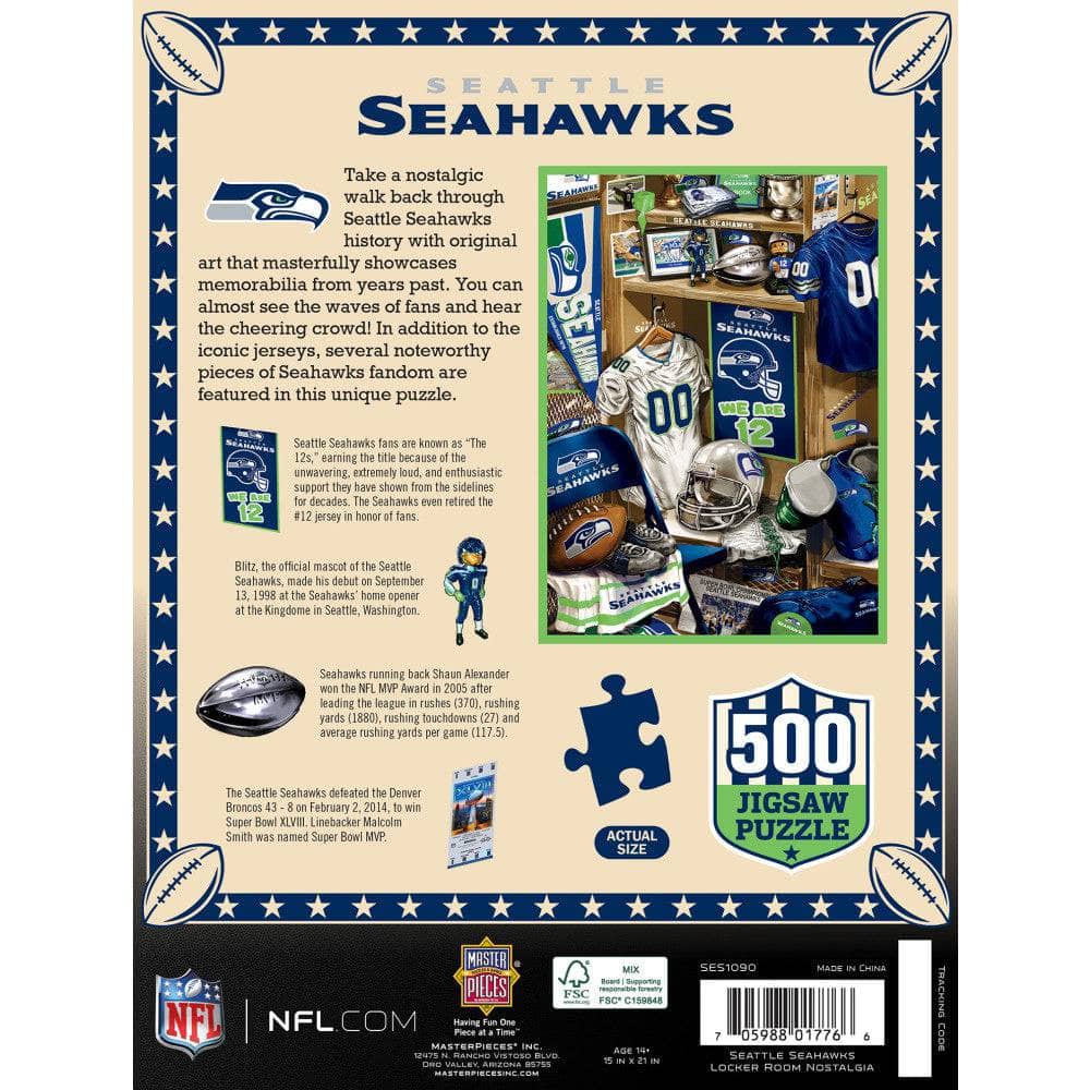 Seattle Seahawks - Locker Room 500 Piece Jigsaw Puzzle (ONLINE ORDER ONLY)