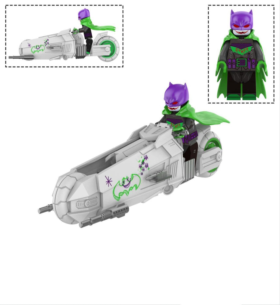 Joker Knight Custom Minifigure with Bat Bike – A Twisted Take on Gotham’s Hero! (Online Only)