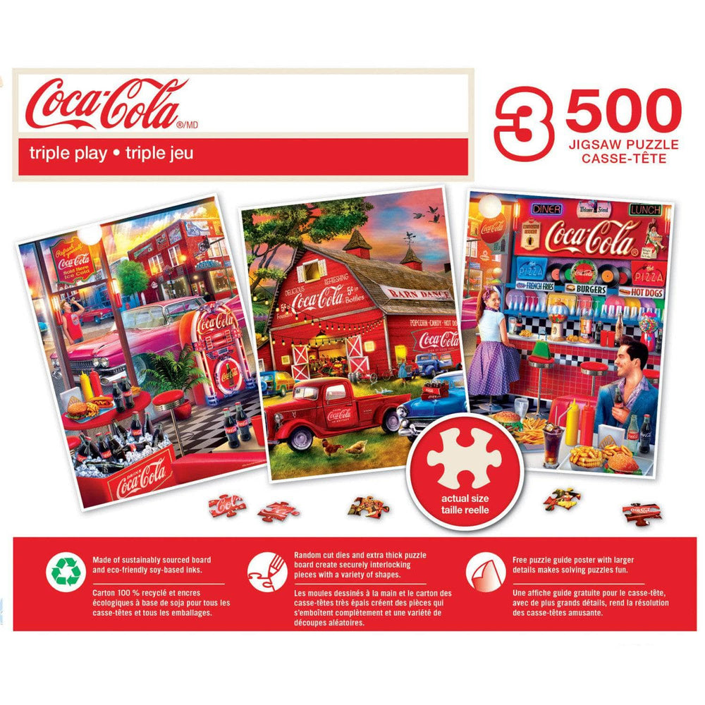 Coca-Cola - 500 Piece Jigsaw Puzzles 3-Pack