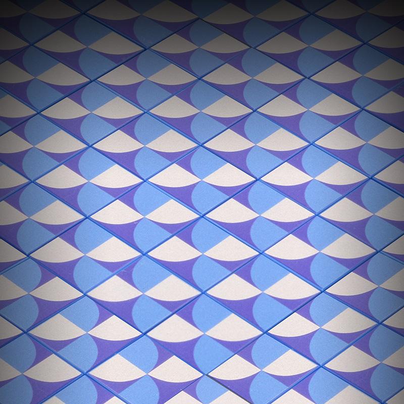 Blue Lightning Scallop Flooring - Custom Printed 2x2 Tile (Online Order Only)