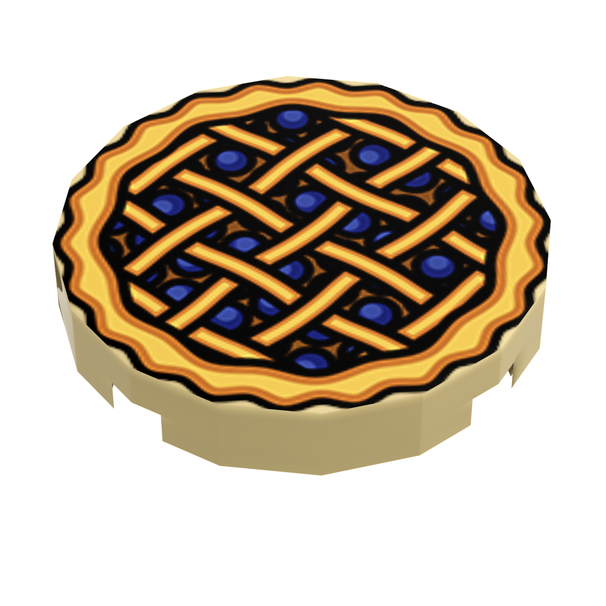Blueberry Pie (2x2 Tile) made using LEGO part - B3 Customs (Online Order Only)
