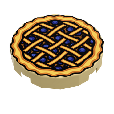 Blueberry Pie (2x2 Tile) made using LEGO part - B3 Customs (Online Order Only)
