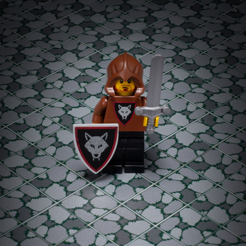 Cobblestone Flooring (Plant Overgrowth) - Custom Printed 2x2 Tile made using LEGO part (Online Order Only)