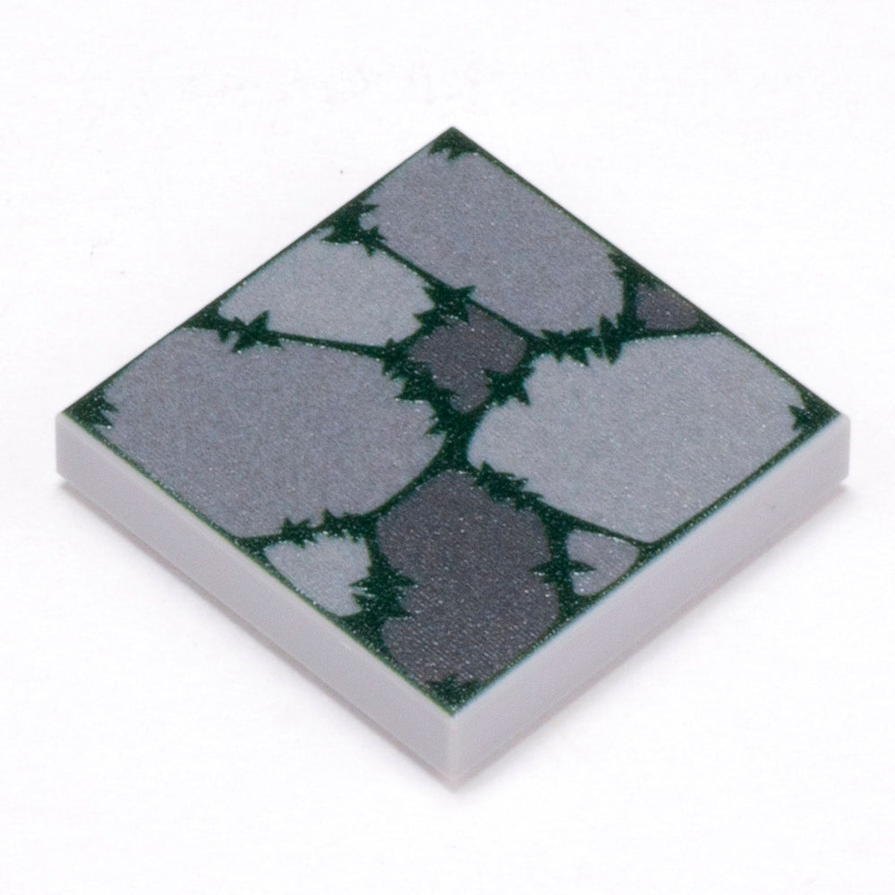 B3 Customs Cobblestone (Plant Overgrowth) Tile Part Pack (20 Tiles) made with LEGO parts (Online Order Only)