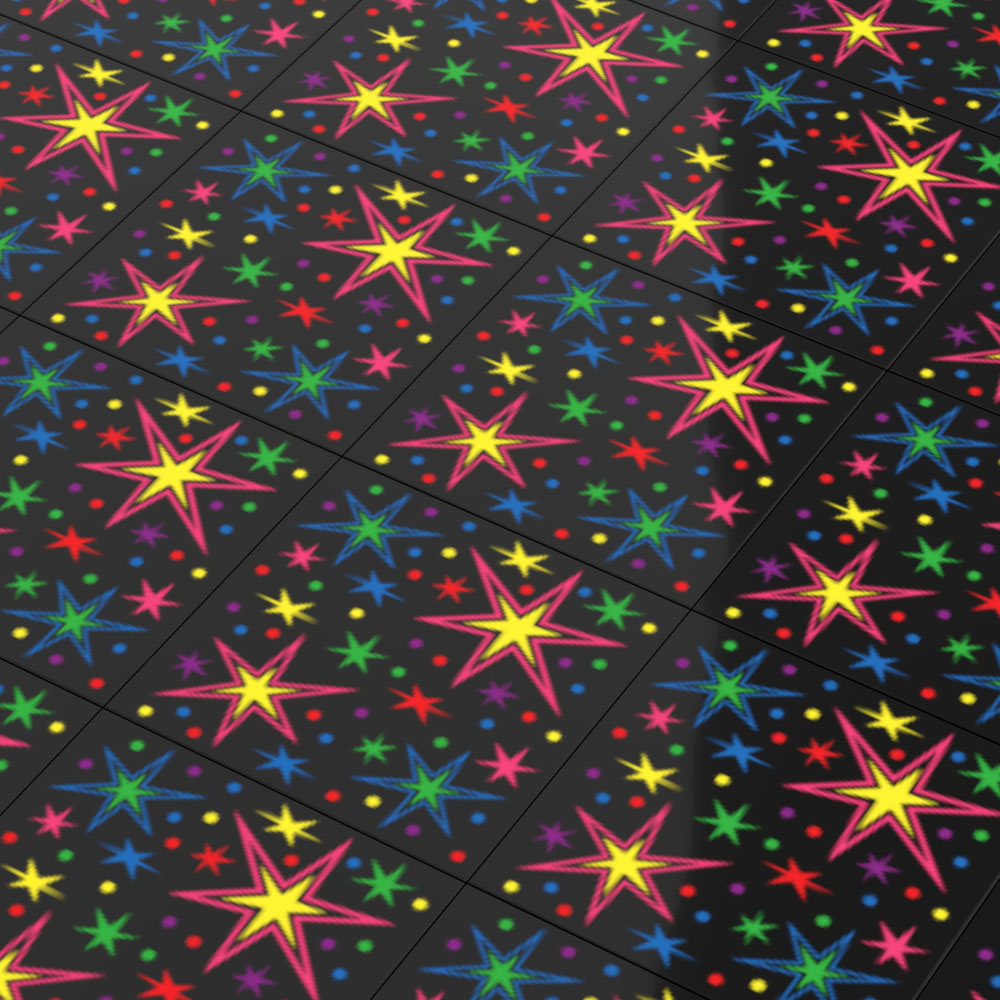 80's Arcade Carpet 6x6 Tiles (Bursts) - Pack of 10 made using LEGO parts (Online Order Only)