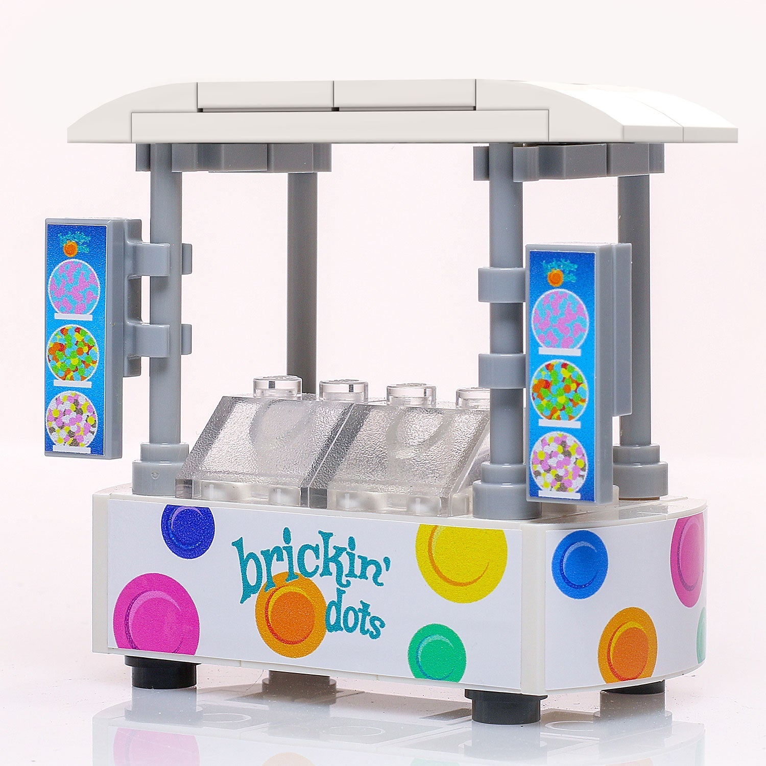 Brickin' Dots Ice Cream Food Stand made using LEGO parts - B3 Customs (Online Order Only)