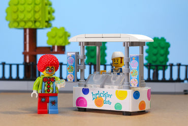 Brickin' Dots Ice Cream Food Stand made using LEGO parts - B3 Customs (Online Order Only)