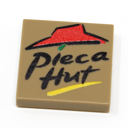 Pieca Hut (Pizza) - Custom Printed 2x2 Tile made using LEGO part (Online Order Only)