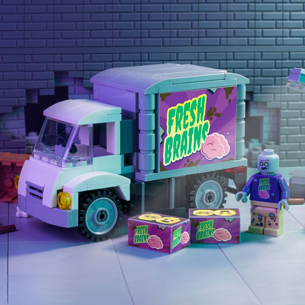 Fresh Brains Zombie Delivery Truck w/ Custom Minifig made using LEGO parts - B3 Customs (Online Order Only)