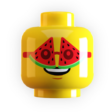 Watermelon Glasses on Minifig Head made using LEGO part (Online Order Only)