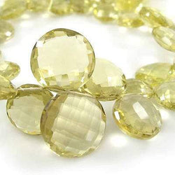 Lemon Quartz Faceted Coin (ONLINE ORDER ONLY)