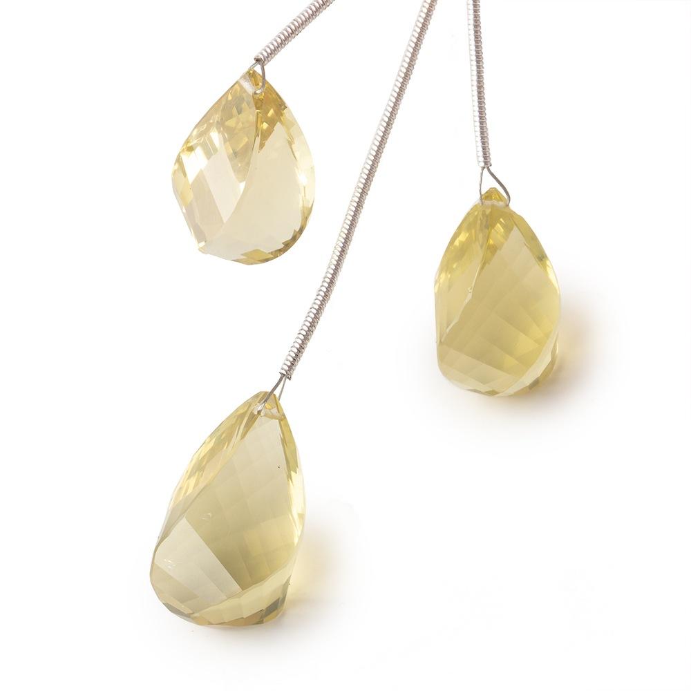 Lemon Quartz Focal Bead Faceted Twist Set Of 3 (ONLINE ORDER ONLY)