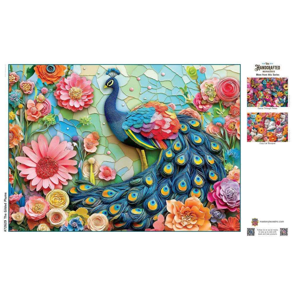 Handcrafted Menagerie - The Gilded Plume 1000 Piece Jigsaw Puzzle (ONLINE ORDER ONLY)
